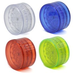 Dia:60mm Colourful 4-layer transparent smoking plastic grinder Tobacco Acrylic broken for herb tobacco machine Weight:30g