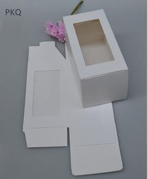 50pcs white paper packing box with plastic clear window,jewelry display box for gift /craft cupcake favors