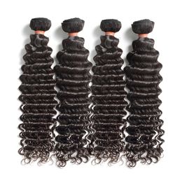 Deep Wave Hair Brazilian Deep Curly Peruvian Virgin Curly Human Hair 10a Grade High Quality Hair Weft