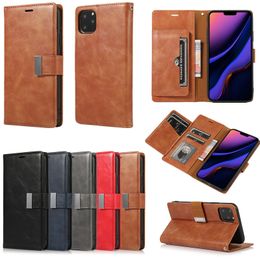 For iPhone 11 Wallet Case Retro Leather Flip Stand Credit Card Slot Phone Case For iPhone 11 Pro Max 11 Pro XS MAX XR 8 Plus Samsung Note 10