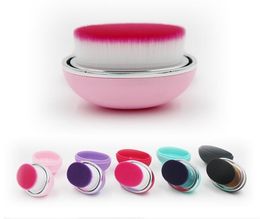 -Foundation-Pinsel mit Deckel / Gehäuse Oval Flat Manual Powder / Blush Brushes Kosmetik-Make-Up-Werkzeug-Kit