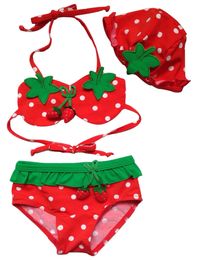 3pcs/set Baby girls swimsuit strawberry Pineapple girl cute bekini set children summer beach bathsuit 1-8 years swimwear