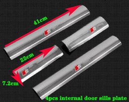 stainless steel 8pcs4pcs internal 4pcs externalcar door sills decoration plate Threshold protection scuff bar for Audi A3 2014-22693