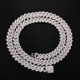 Hip Hop Full AAA Zircon Iced Out Miami Curb Cuban Link Chain Necklaces Personality Can open Lock Men Bling CZ Rapper Jewelry