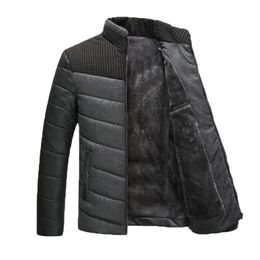 autumn winter jacket mens fur coat down cotton parkas hoodies thick warm overcoat outerwear windbreaker father jackets large size L-4XL