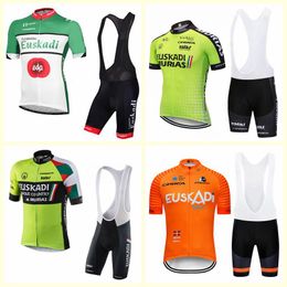 Euskadi team Cycling Short Sleeves jersey bib shorts sets Mens Summer clothing breathable outdoor mountain bike Sportswear U72216
