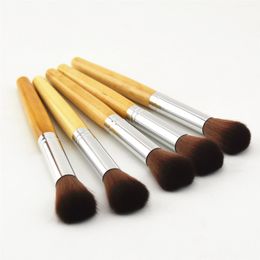 Facial Mask Brush Woman Cosmetic Tool Makeup Foundation Brush Fiber Hair Bamboo Handle Powder Concealer Brush F3168