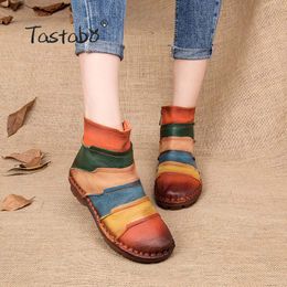 Tastabo Hot Sale Shoe Martin Boots Genuine Leather Ankle Shoes Vintage Casual Shoes Brand Design Retro Handmade Women Boots Lady