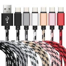 3ft 6ft 10ft 1m 2m 3m Fabric Micro USB Cable Fast Charging Phone Data Adapter Usb Type C Charger Cord Wire For Mobile Phone