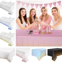 Disposable Table Cloth 11 Colours Party Tablecloth Dot Rectangular Plastic Table Cover For Graduation Birthday And Cocktail Party