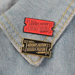 Rocky Horror Enamel Pin Red Black Movie Ticket badge brooch Lapel pin Denim Shirt Collar Science Fiction Punk Jewelry Gift