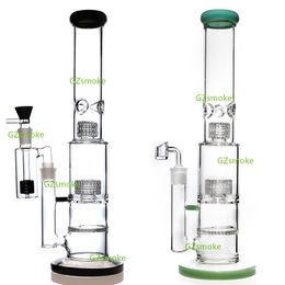 Bongs Glass Bong with ash catcher thick Water Pipe Glass Pipes heady ice catchers double perc arms tall straight Colourful hookahs