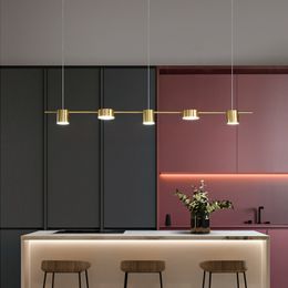 Minimalist Modern Lustre Black Gold Long LED Chandelier for Bedroom Living Dining Room Restaurant Indoor Nordic Hanging Light