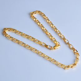 4mm Box Chains Necklace 18K Gold Plated Men Hip Hop Jewelry Gifts Necklaces for Women 20 Inches Luxury Fashion Accessories with 18K Stamp