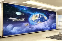 Wholesale 3d Universe Wallpaper Dream Earth Creative Starry Universe Galaxy HD Digital Printing Moisture Wall paper