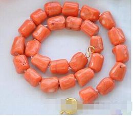 16mm original baroque cylinder pink coral gem necklace pearls wedding women gift 925 Silver pearl necklace 18''