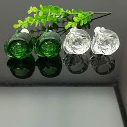 Smoking Pipes bongs Manufacture Hand-blown hookah Green cartoon pattern glass adapter bubble head