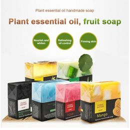 Lavagem sabão Thai Fruit Natural Rose Bamboo Charcoal Hidratante Hidratante Esfoliante mão limpeza Sabão sabão de banho