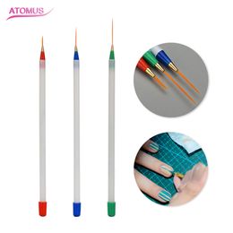 3pcs Nail Art Brushes Manicure Tools Set Line Drawing Painting Pattern Brush Multi Use Nail Art Supply Accessories
