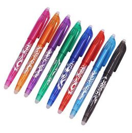 Erasable pen 3 pcs Or Refill 3 pcs Erasable Ballpoint Pen Highlighter Colour Ink 0.5mm Bullet Nib Water-based Gel Pen Stationery GB21