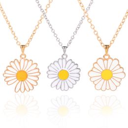 Summer Necklace Simple Fashion Sunflower Flower Necklace Personality Plant Flower Pendant Necklace Party Birthday Gift For Women Girl