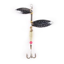 HENGJIA Fishing lure 9.8cm 10g Double sequins Spinner Spoon Fishing Tackle Metal Hard Artificial lifelike Spinnerbait