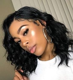 new this hairstyle short cut bob wave wigs soft brazilian Hair African Americ simulation human hair short bob curly wig with side part