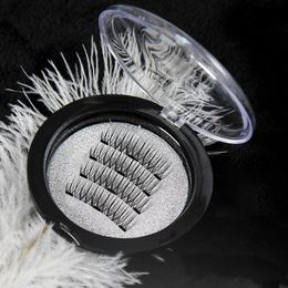 -Triplo Magnet Cílios 3D falso magnética cílios feitos à mão Natural 3 Magnetic pestanas falsas Eye cílios Acessórios maquiagem beleza