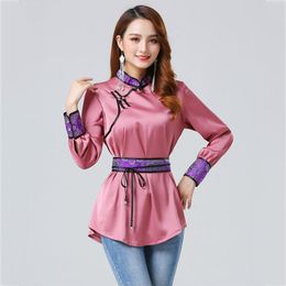 Monglian clothing female robe classical women tang suit style jacket oriental costume traditional asia ethnic clothing