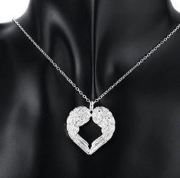 Exquisite Necklaces Fashion Jewelry For Women Pendant Jewelry 925 Silver Plated Heart Angel Wing Necklaces Valentine' Gifts