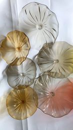 Hand Blown Murano Art Glass Wall Decoration Plates Blown Glass Wall Lamps Italian Design Wedding Decorative Glass Wall Plates