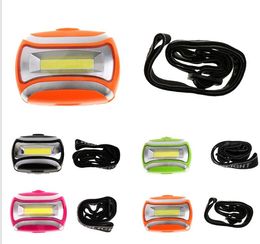 Portable mini COB Headlamp 800LM Headlight 3w Outdoor hiking camping cycling head flashlight lamp A battery 3 modes Headlamps