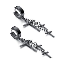 New Design Stainless Steel Earrings Cross Earrings Hip Hop cool Party Accessories Personality Mens Jewellery