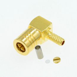 100pcs SMB Female Crimp Right Angle RF Connector For RG316 RG174 Cable