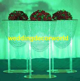 New style very large wedding stage decoration flower stand clear acrylic crystal aisle decor for Table centerpiece best0555