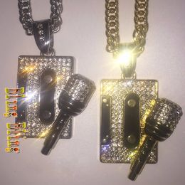Hiphop Hip Hop Nastro magnetico Microfono Collana pendente Hip Hop Ornamenti