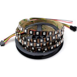 5M 60LEDs/m APA107 LED Strip RGB 5050 SMD Flexible Pixel Tape Neon Christmas Backlight TV Light 5V Addressable Black PCB Non-waterproof IP20