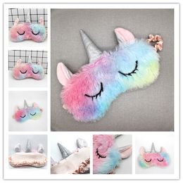 Fantasy colorful plush unicorn Sleep Masks eyemask gradient cartoon sleepy eye mask Colors free ship 5