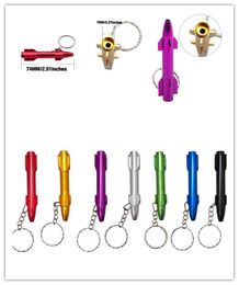 Colourful Smoking Pipes Mini Keychain Rocket Styles Smoking Accessories Ultimate Pipe Metal Portable Snuff Snorter Sniffer Smoking Pipe Gift