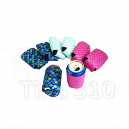 Mermaid Neoprene cups cover Can Cooler cup holder beverage set Beer Drinks Bottle cup Wedding decor Party Favor drinkwareT2I5243