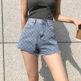 Women's Jeans Denim shorts female tide high waist wide leg loose a word was thin chic ultra short pants