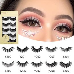 5 Pairs Natural long Eyelashes Makeup False Eyelashes Full Strip Lashes Faux Mink Eyelashes Thick 3d Mink Lashes