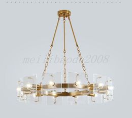 E14 Postmodern LED Chandelier Lighting Luxury Glass Dining Living Room Hanging Lamp Bedroom Home Decoration Plated Chandelier MYY