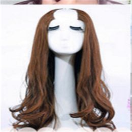 Synthetic Wigs Gradient Colored U-Shaped Long Curly Hair Wholesale