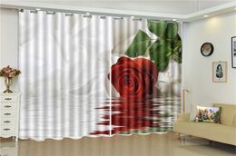 Wholesale Curtain For Kitchen Delicate Rose In The Water HD Digital Printing Interior Decoration Practical Blackout Curtains