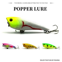 HENGJIA Popper Top Water Minnow Fishing Lures Artificial Hard Bait Bass Wobbler Fishing Tackle 7cm 7.8g