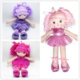 3 colors cute Girls rag dolls 40cm dancing girl style stuffed soft plush figures dolls kids gifts B116152219