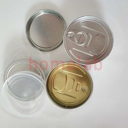 Empty Dry Herb Flower 100ml Tin Cans Pre Sealed Sealing Lid Cover Pressed Cap Bottom Manual push at the bottom 73x23mm