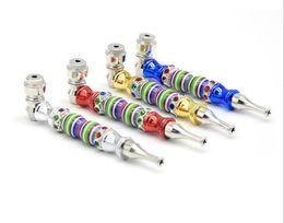 Europeans and Americans popular long-mouth color beads drilled pipe with cover metal pipe