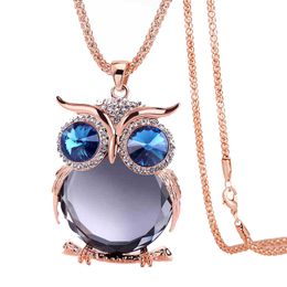 Sweater necklace new creative design bird jewelry wholesale personalized name custom necklace owl diamond women necklace